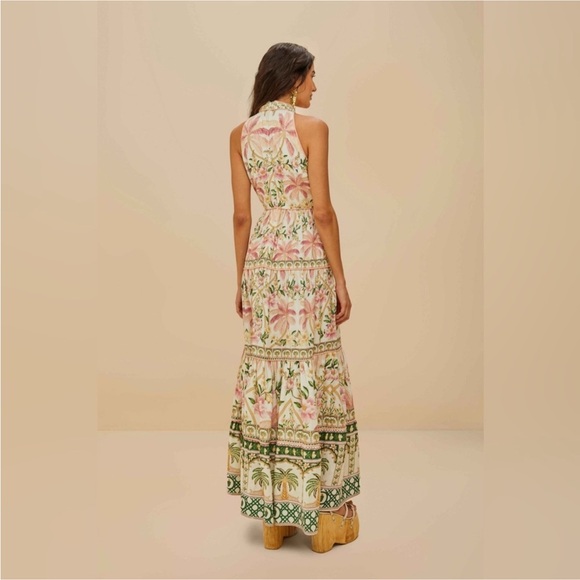 Farm Rio: Off-White Palm Dream Euroflax Maxi Dress - Picture 9 of 11